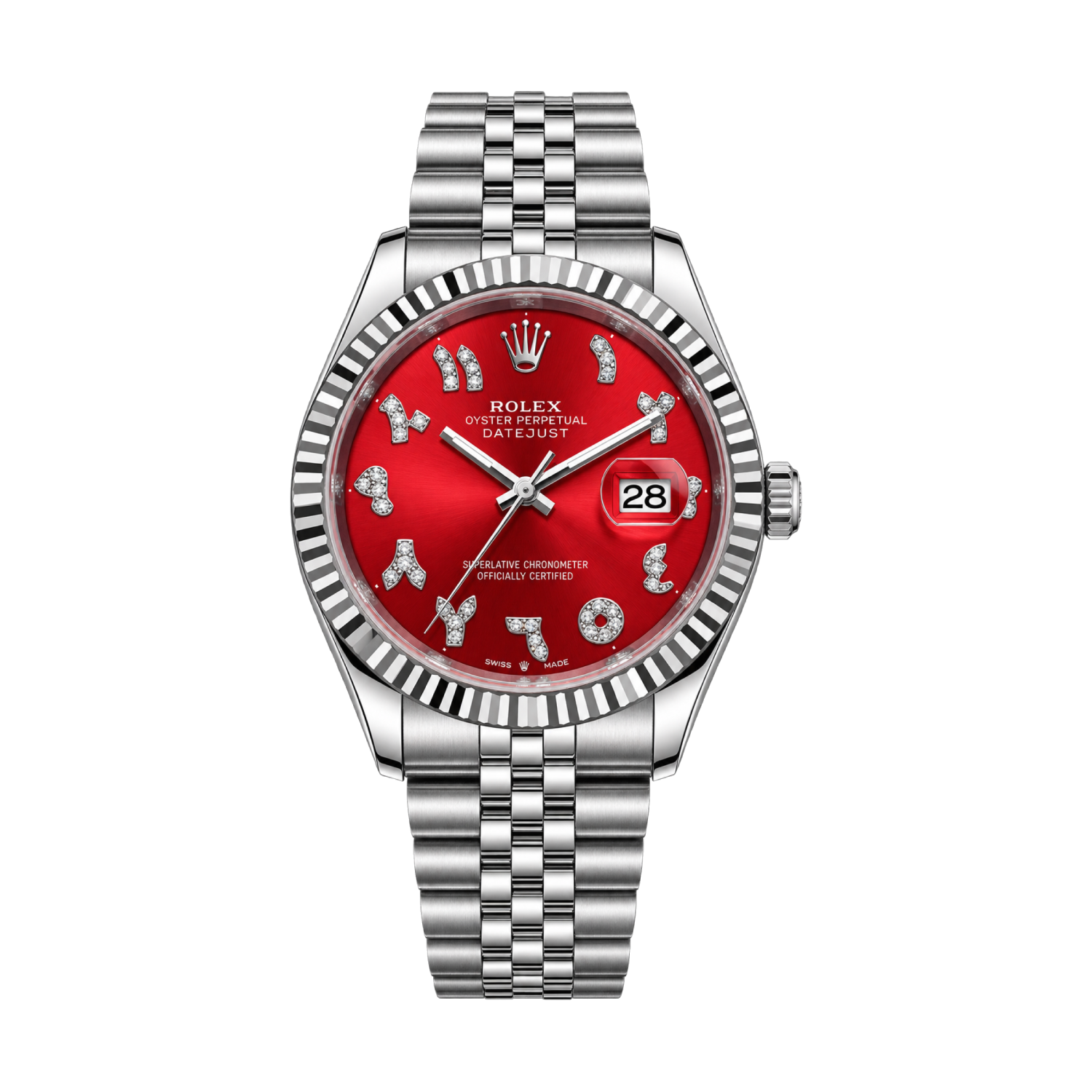 Rolex - Datejust Red Arabic Dial - Transparent